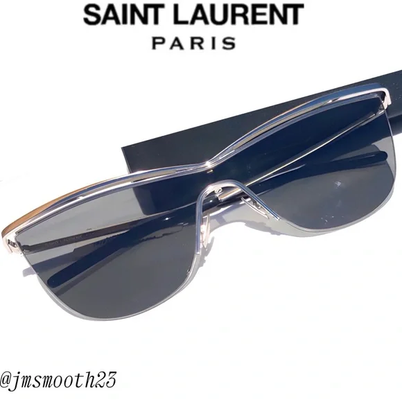 ⬇️SALE‼️🆕 SAINT LAURENT CAT-EYE SILVER & GRAY SUNGLASSES